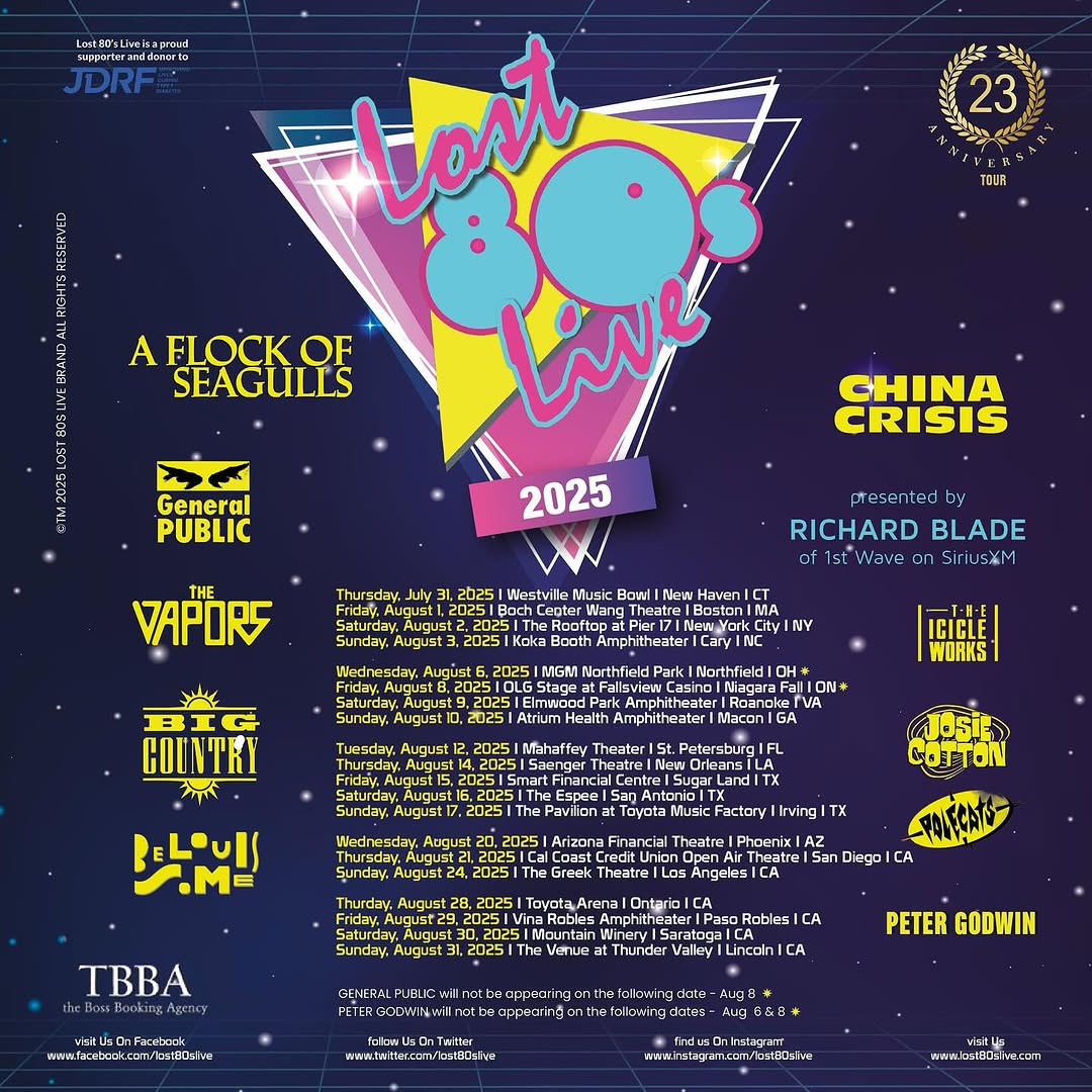 General Public Lost 80’s Live Tour Poster 2025